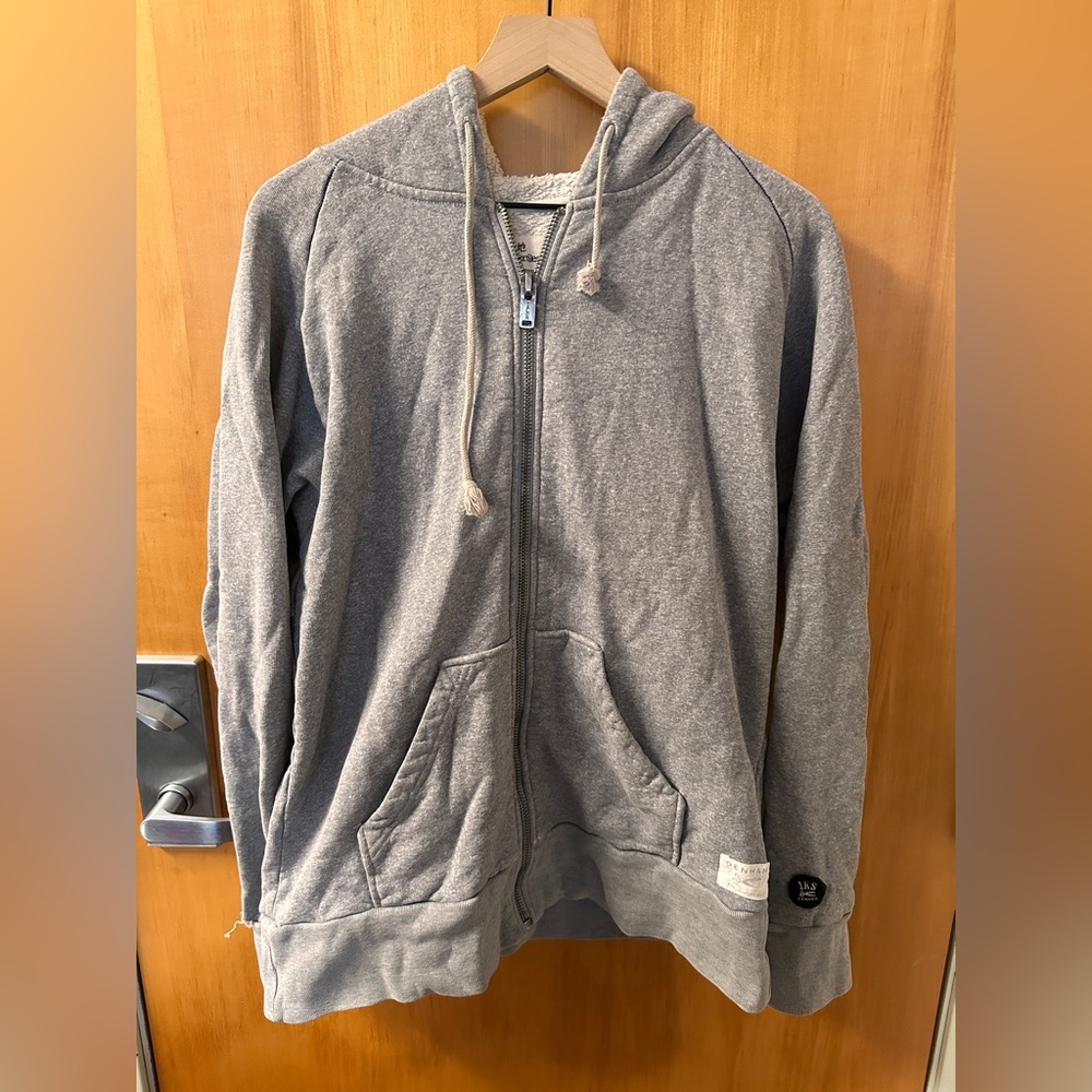 Japanese Gray Zip-Up Hoodie